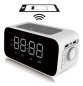 Alarm clock + wireless charger 10W + battery 2200 mAh with USB A and USB C output 5V