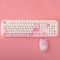 Wireless WiFi keyboard and mouse set - Elegant design in pink