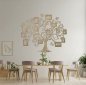 Family tree wall decor - custom (personalized) wooden wall art  + photo frames - 160×140 cm