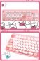 Wireless keyboard and mouse set (Wifi) - Pink color + colored buttons