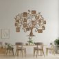 Family tree wall decor - custom (personalized) wooden wall art  + photo frames - 160×140 cm