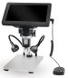 Microscopio zoom 1200x digitale con luci LED regolabili + supporto + display da 7"