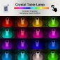 Lampe de table LED - coupe tactile en cristal (vase) + télécommande - 16 couleurs (hauteur 21cm)