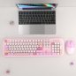 Wireless WiFi keyboard at mouse set - Elegant na disenyo sa pink