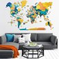 World wooden 3D map on the wall - SUNRISE 100 x 60 cm