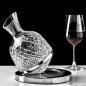 Carafe à vin en cristal - Ensemble de décanteur à vin rotatif de luxe pour vin rouge (couleur or / argent)