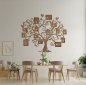 Decoración de pared con árbol genealógico: arte de pared de madera personalizado (personalizado) + marcos de fotos - 160 × 140 cm