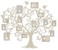 Family tree wall decor - custom (personalized) wooden wall art  + photo frames - 160×140 cm