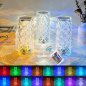 Lampe de table LED - coupe tactile en cristal (vase) + télécommande - 16 couleurs (hauteur 21cm)