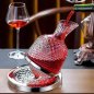 Carafe à vin en cristal - Ensemble de décanteur à vin rotatif de luxe pour vin rouge (couleur or / argent)