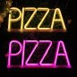 PIZZA - LED gaismas neona reklāmas logo baneris pie sienas