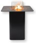Gas fireplace in bar table made of ceramic stone 100x106cm + metal body + decorative glass