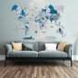 Colorfull 3D wooden world map on the wall - AQUA 100x60cm