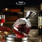 Red wine carafe - glass crystal carafe wine decanter luxury gift set with 2 glasses - Gold / Silver