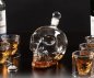 Juego de decantador de whisky de cristal con forma de calavera de 1000 ml con 6 vasos 3D de 75 ml