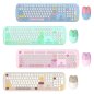 Conjunto de teclado y ratón inalámbricos WiFi: diseño elegante en color rosa