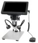 Microscopio zoom 1200x digitale con luci LED regolabili + supporto + display da 7"