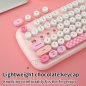 Conjunto de teclado y ratón inalámbricos WiFi: diseño elegante en color rosa