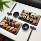 Set sushi untuk menyediakan (membuat) sushi - Kit untuk 2 orang (mangkuk + pinggan + penyepit)