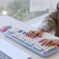 Set - Wireless keyboard and Wifi head - Stylish design Blue color