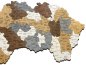 Map of Slovakia with cities - Wooden wall 3D/2D slovak Map on the wall