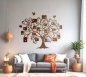 Wall family tree decor - custom (personalized) wooden wall art  + wood photo frames - 194×159cm