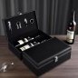 Coffret cadeau vin - Coffret cadeau de luxe (set) avec emballage en cuir écologique pour 2 bouteilles + accessoires