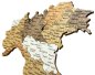 Carte de l'Italie avec les villes - Cartes murales en bois 3D/2D Cartes italiennes en bois sur le mur