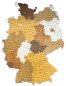 Map of Germany with cities - Wooden 3D/2D German Maps from wood on the wall