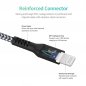 USBC to Lightning SuperCord cable with charging speed up to 20W - black