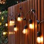 LED-Lichterkette für die Terrasse (außen) - Weiße LED-Lampen 15 Stück + 14 m Kabel + IP65