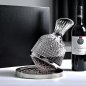 Carafe à vin en cristal - Ensemble de décanteur à vin rotatif de luxe pour vin rouge (couleur or / argent)