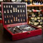 Coffret cadeau de luxe avec jeu d'échecs et accessoires pour le vin (kit de luxe avec échiquier et coffret en bois)