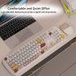 Wireless keyboard and mouse set Wifi - Stylish design Brown color