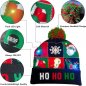 Winter Hat with pom pom - LED Christmas knitted hat - HAPPY NEW YEAR