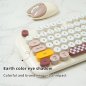 Conjunto de teclado y ratón inalámbricos Wifi - Diseño elegante Color marrón