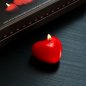 Velas en forma de corazón: juego de 8 velas encendidas con forma de corazón de amor rojo