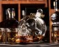 Juego de decantador de whisky de cristal con forma de calavera de 1000 ml con 6 vasos 3D de 75 ml