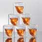 Juego de decantador de whisky de cristal con forma de calavera de 1000 ml con 6 vasos 3D de 75 ml