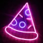 PIZZA - إعلان مضاء بإضاءة نيون بشعار LED على الحائط