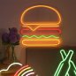 ハンバーガー - 壁にLED照明付きネオンロゴサイン