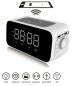 Jam alarm + pengisi daya nirkabel 10W + baterai 2200 mAh dengan output USB A dan USB C 5V