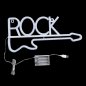 Rock Guitar - إعلان بشعار النيون بإضاءة LED على الحائط