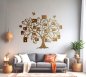 Wall family tree decor - custom (personalized) wooden wall art  + wood photo frames - 194×159cm