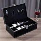 Coffret cadeau vin - Coffret cadeau de luxe (set) avec emballage en cuir écologique pour 2 bouteilles + accessoires