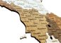 Map of Italy with cities - Wooden wall 3D/2D Italian Maps wood on the wall