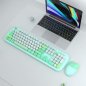 Wireless mouse and keyboard set Wifi - Stylish design Green color