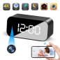 Reloj despertador con cámara 4K - reloj digital con cámara espía con WIFI (iOS/Android) + visión nocturna