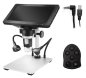 Microscopio zoom 1200x digitale con luci LED regolabili + supporto + display da 7"