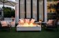 Luxury white marble table with gas fireplace for the garden and terrace + decorative glass